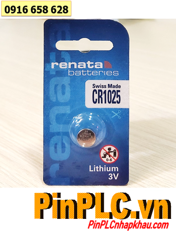Renata CR1025, Pin đồng xu 3v lithium Renata CR1025 chính hãng /Loại vỉ 1viên